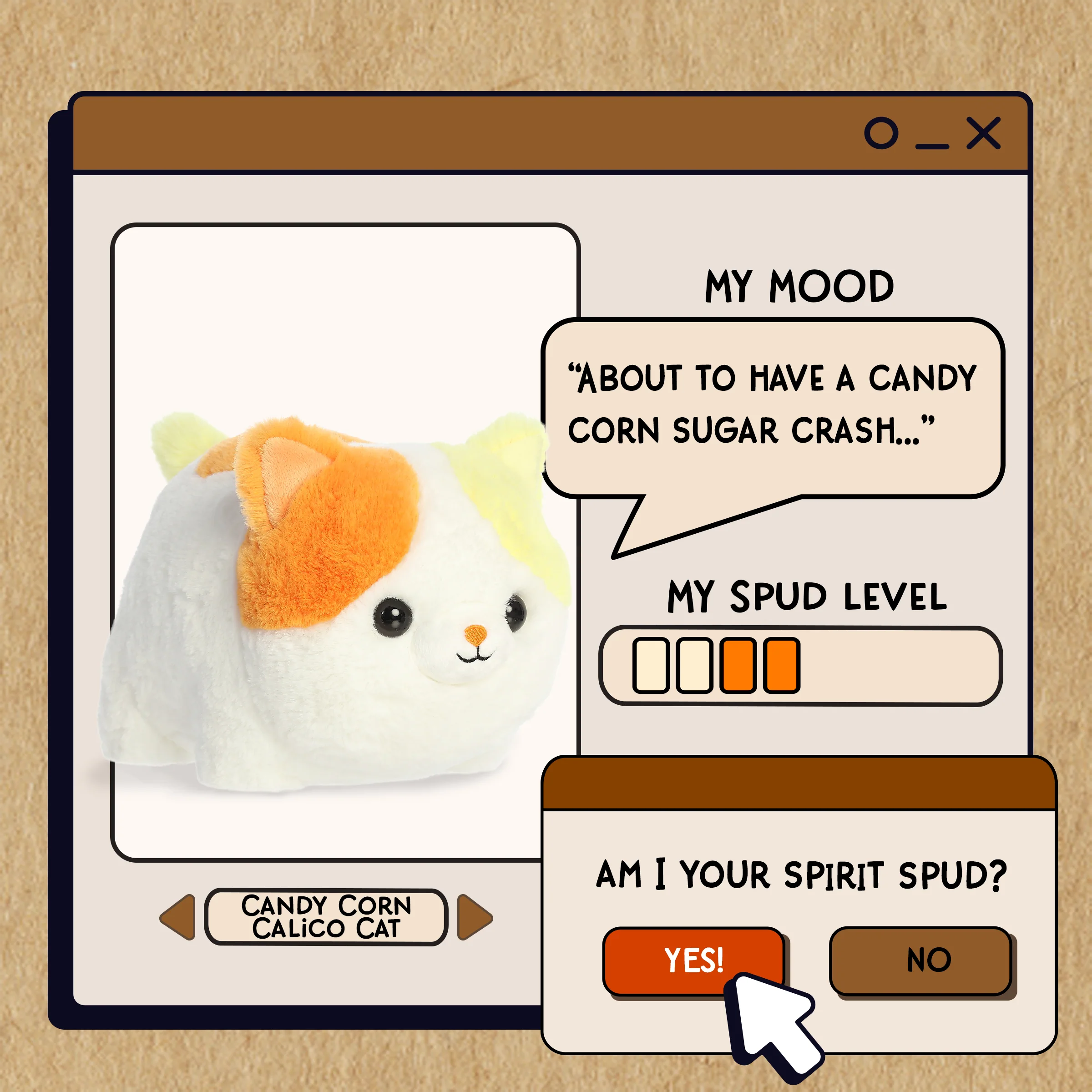 Aurora® - Spudsters™ - 10" Candy Corn Calico Cat™ - Image 2