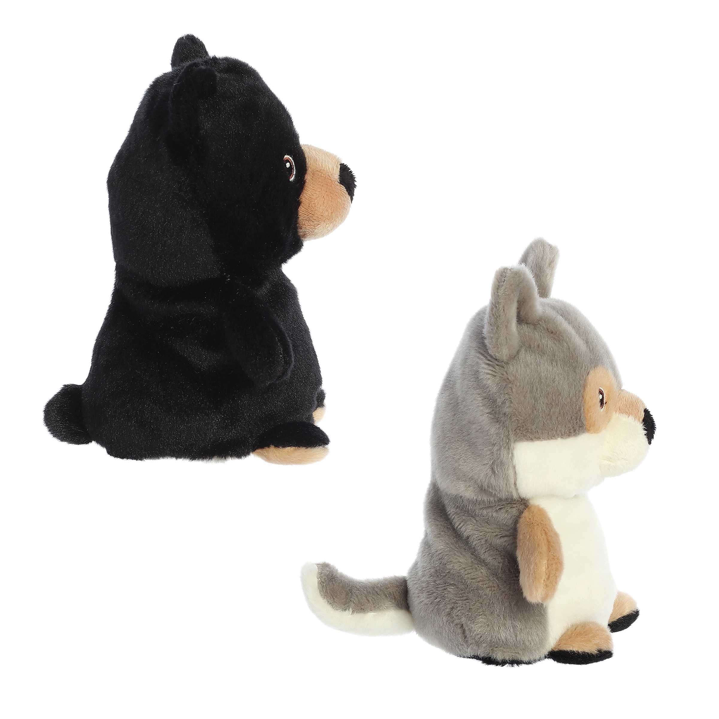 Aurora® - Eco Nation™ - Reversible Eco Pairs - 6.5" Black Bear and Wolf - Image 3